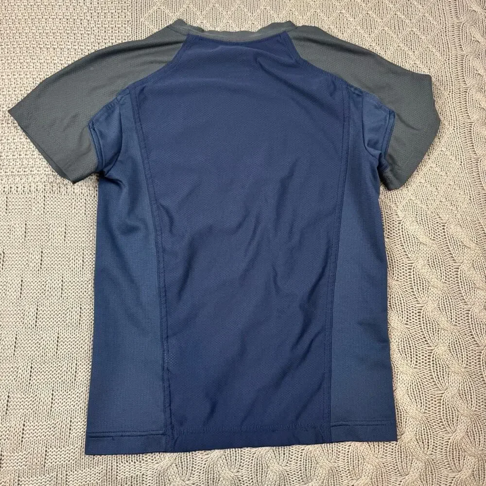 Nike Boys Youth Navy and Charcoal Dri-FIT Tee Small
